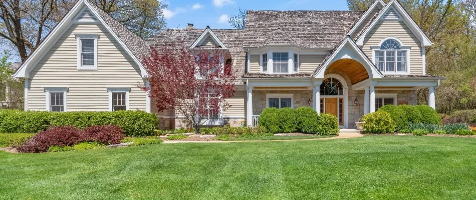 Green grass on a residential property in South Lyon, MI.